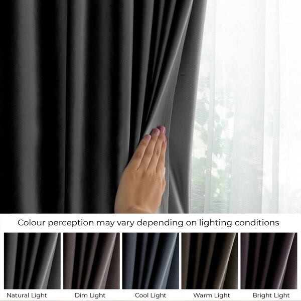 Draperie gri dimout (semi-opacă) din catifea 140x270 cm – Restilo