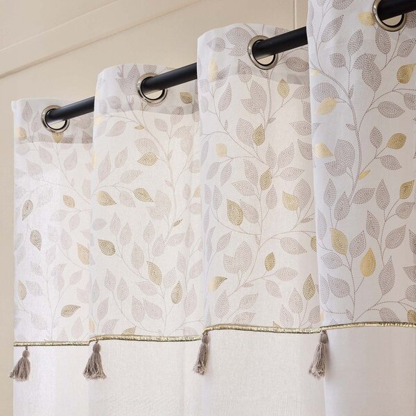 Draperie albă din amestec de bumbac 140x240 cm Duchesse – douceur d'intérieur