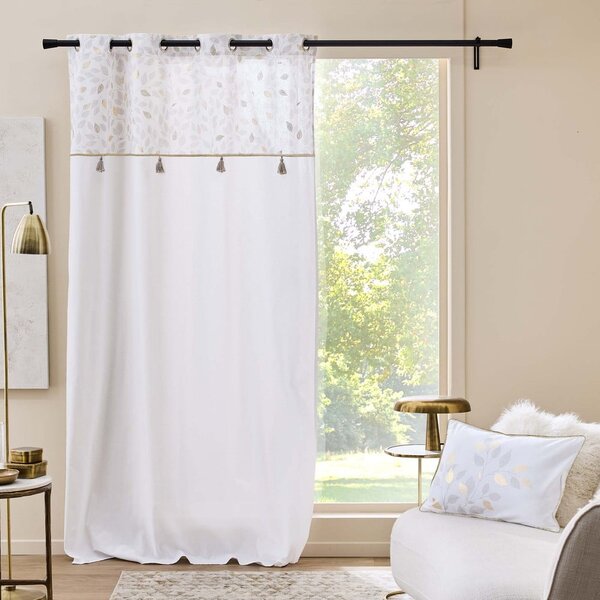 Draperie albă din amestec de bumbac 140x240 cm Duchesse – douceur d'intérieur