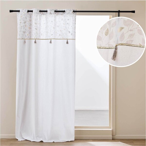 Draperie albă din amestec de bumbac 140x240 cm Duchesse – douceur d'intérieur
