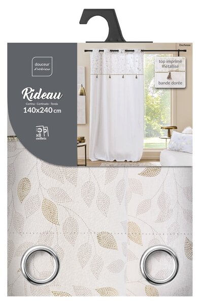Draperie albă din amestec de bumbac 140x240 cm Duchesse – douceur d'intérieur