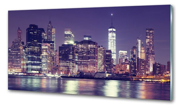 Panou de bucătărie New York pe timp de noapte
