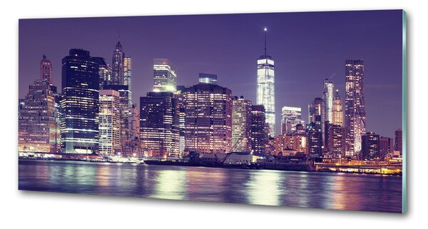 Panou de bucătărie New York pe timp de noapte