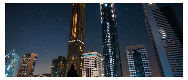 Tablou cu orașul nocturn (120x50 cm)