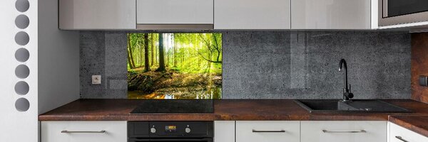 Panou sticla securizata bucatarie Soare pădure raze
