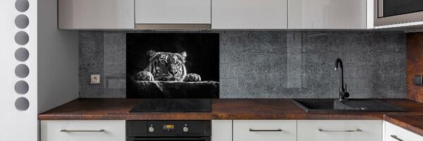 Panou sticlă decorativa bucătărie Tigru