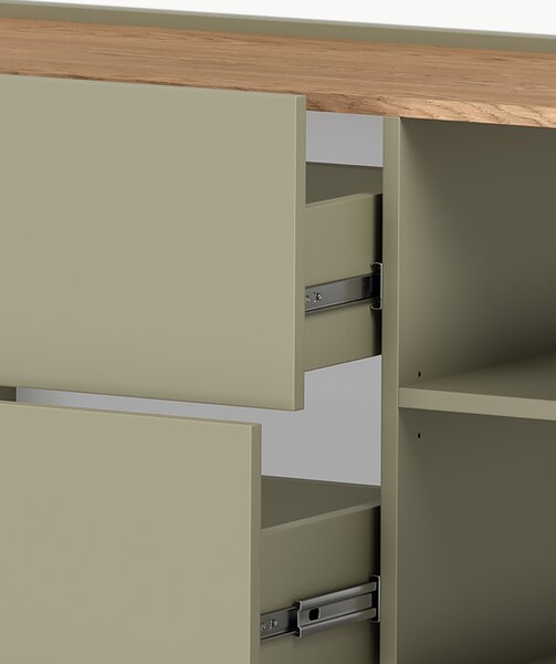 Comodă cu sertare Elivo 150 cm - eucalipt / stejar baltic dune