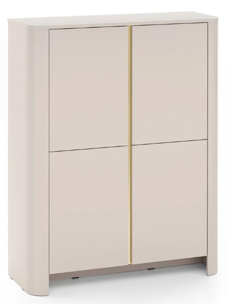 Comodă înaltă Sorrenti 103 cm - cashmere / auriu