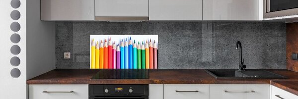 Panou perete bucătărie creioane colorate