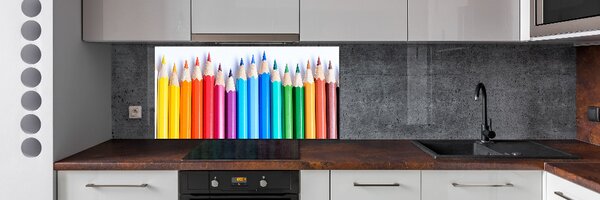 Panou perete bucătărie creioane colorate