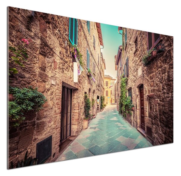Panou sticlă decorativa bucătărie străzile italiene