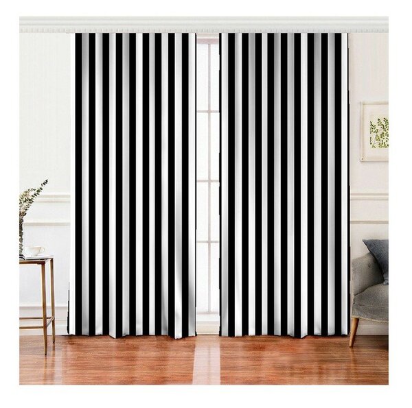 Draperii negre-albe 2 buc. 140x260 cm – Mila Home