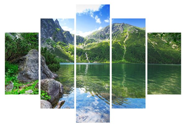 Tablou cu lac în munții Tatra (150x105 cm)