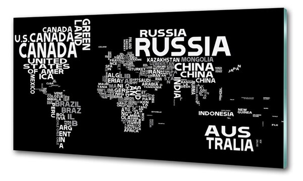Panou perete bucătărie Harta subtitrării Mondiale