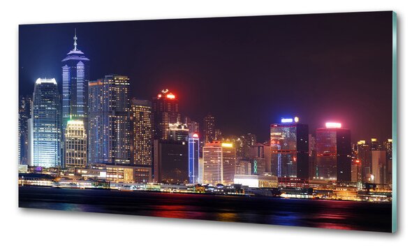 Sticlă pentru bucătărie Hong Kong pe timp de noapte