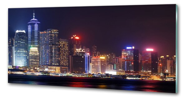 Sticlă pentru bucătărie Hong Kong pe timp de noapte