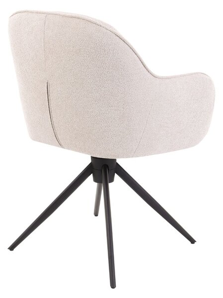 Scaun de dining pivotant Tessa bej deschis/negru