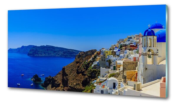 Panou sticla securizata bucatarie Santorini Grecia