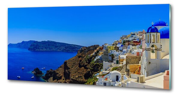 Panou sticla securizata bucatarie Santorini Grecia