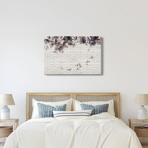 Tablou cu perete și buchet (90x60 cm)