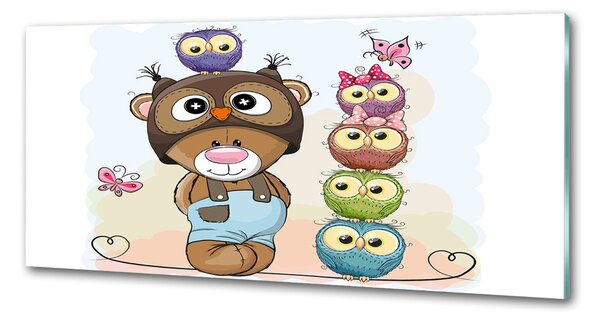 Sticlă bucătărie Ursul și Owl