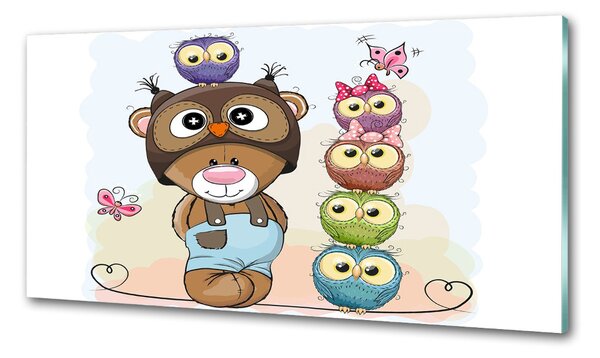 Sticlă bucătărie Ursul și Owl