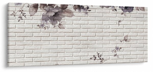 Tablou cu perete și buchet (120x50 cm)