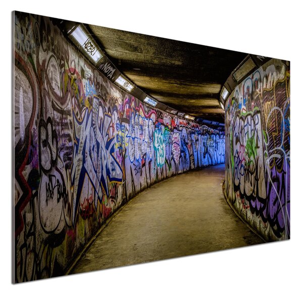 Panou sticla securizata bucatarie Graffiti în metrou