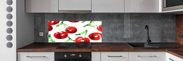 Panou sticla securizata bucatarie cireșe