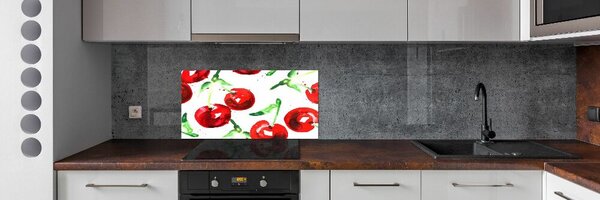 Panou sticla securizata bucatarie cireșe