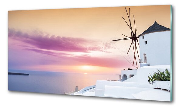 Panou sticla securizata bucatarie Santorini Grecia
