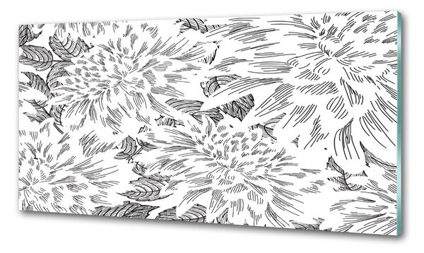 Panou sticlă decorativa bucătărie model floral