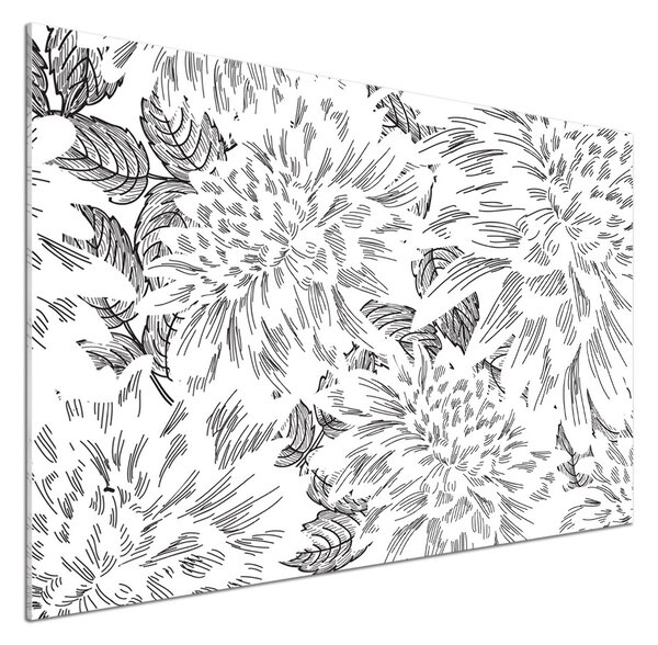 Panou sticlă decorativa bucătărie model floral