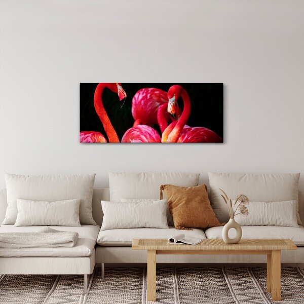 Tablou cu flamengo roșii (120x50 cm)
