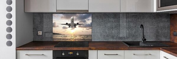 Sticlă pentru bucătărie Avion peste mare