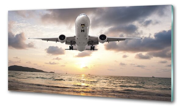 Sticlă pentru bucătărie Avion peste mare