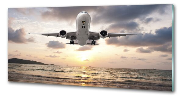 Sticlă pentru bucătărie Avion peste mare