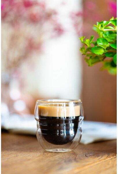 Cești 2 buc. pentru espresso/cu perete dublu din sticlă 70 ml Sferico – Vialli Design
