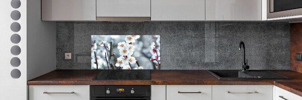 Panou sticla securizata bucatarie flori de cireș