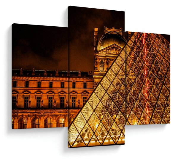 Tablou cu Louvre la Pris (90x60 cm)