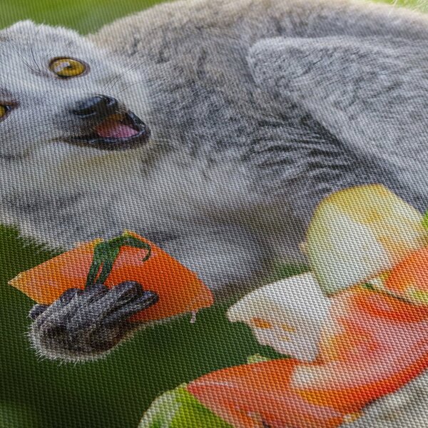 Tablou cu lemur (cu ceas) (90x30 cm)