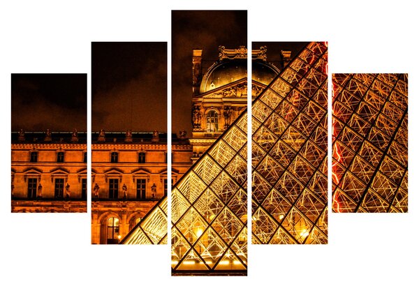 Tablou cu Louvre la Pris (150x105 cm)
