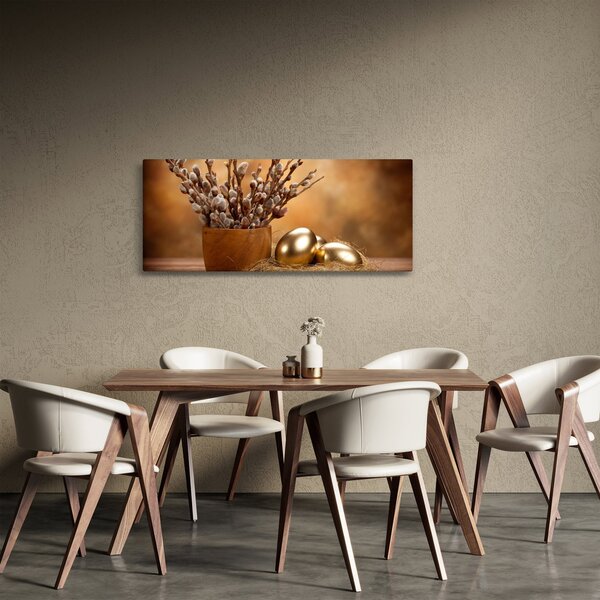 Tablou cu ou și pisicuțe (120x50 cm)