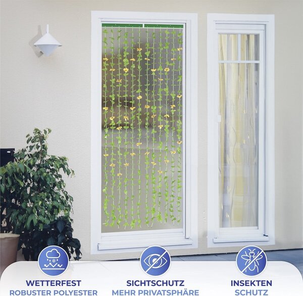 Draperie galbenă-verde 90x190 cm cu prindere la ușă Sunflowers – Maximex