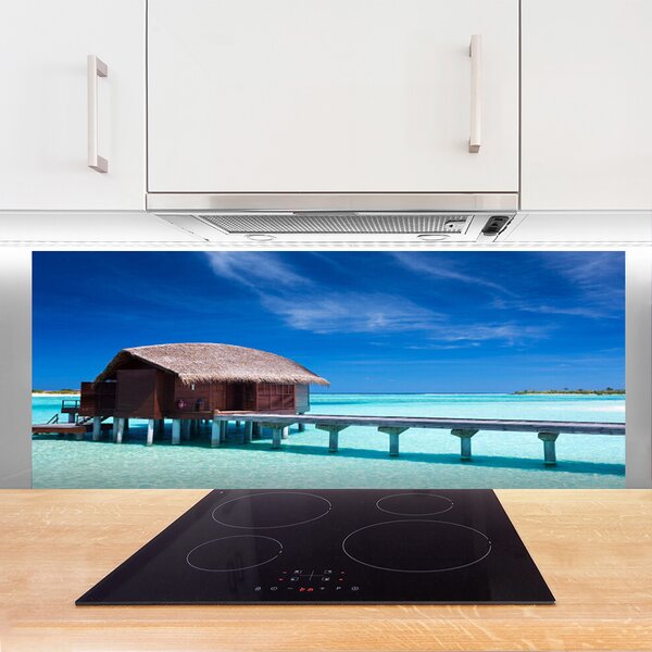 Panou sticla bucatarie South Sea Beach House Arhitectura Albastru Maro