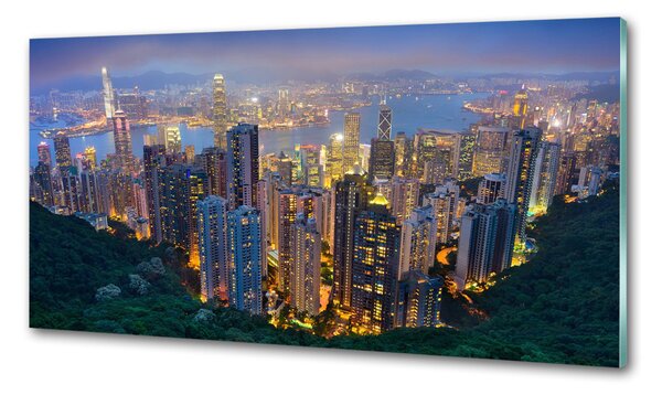 Sticlă pentru bucătărie Hong Kong pe timp de noapte