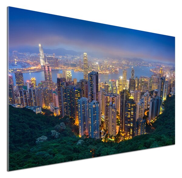 Sticlă pentru bucătărie Hong Kong pe timp de noapte