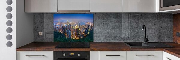 Sticlă pentru bucătărie Hong Kong pe timp de noapte