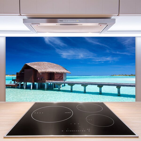 Panou sticla bucatarie South Sea Beach House Arhitectura Albastru Maro