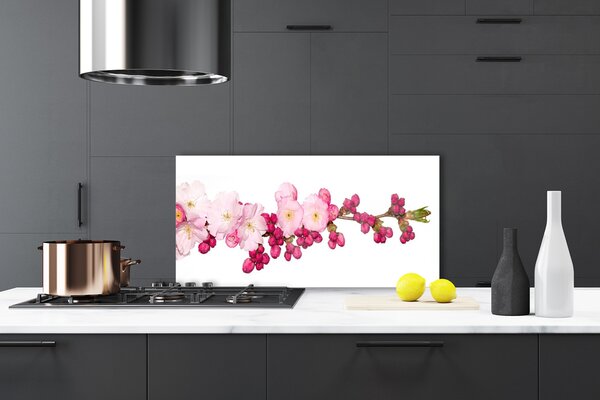 Panou sticla bucatarie Flower Branch Floral roz